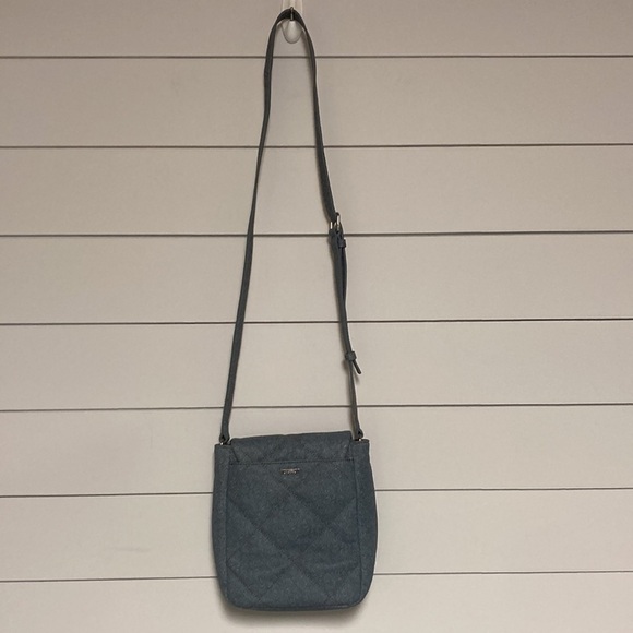 Vince Camuto Doty Quilted Leather Washed Denim Crossbody - Picture 4 of 13